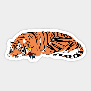 Tiger and toy Sticker